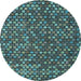 Round Machine Washable Abstract Light Blue Modern Rug, wshabs4820lblu