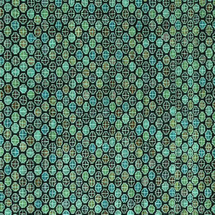 Square Machine Washable Abstract Turquoise Modern Area Rugs, wshabs4820turq