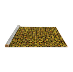 Sideview of Machine Washable Abstract Yellow Modern Rug, wshabs4820yw