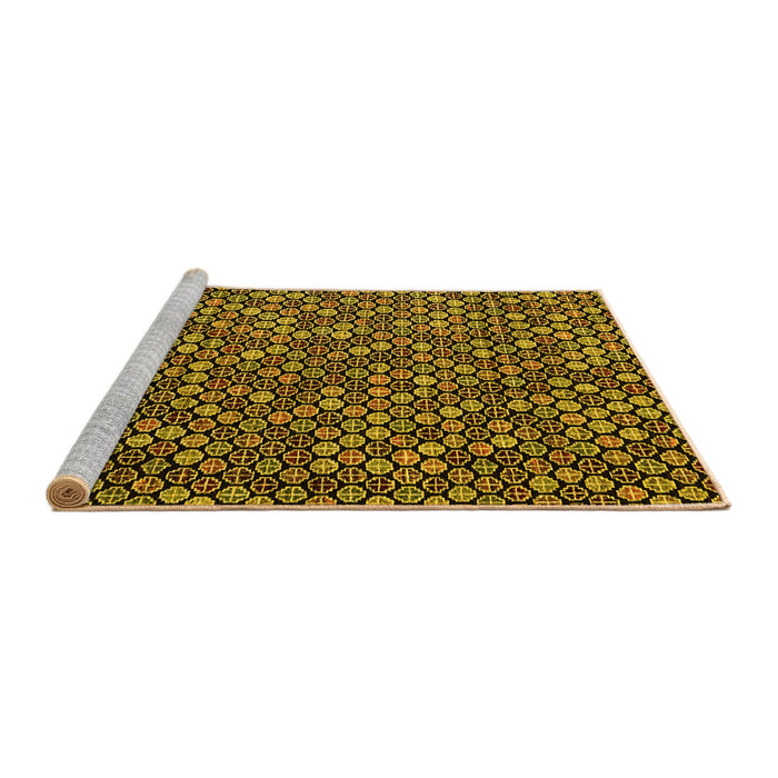 Sideview of Machine Washable Abstract Yellow Modern Rug, wshabs4820yw