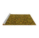 Sideview of Machine Washable Abstract Yellow Modern Rug, wshabs4820yw