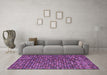 Machine Washable Abstract Purple Modern Area Rugs in a Living Room, wshabs4820pur