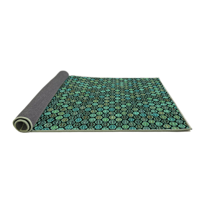 Sideview of Abstract Turquoise Modern Rug, abs4820turq