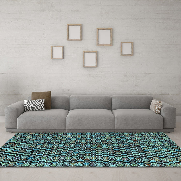 Machine Washable Abstract Light Blue Modern Rug in a Living Room, wshabs4820lblu