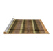 Sideview of Machine Washable Abstract Bronze Brown Rug, wshabs4821