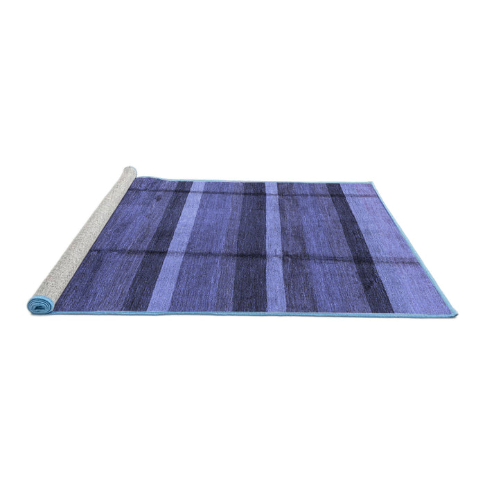 Sideview of Machine Washable Abstract Blue Modern Rug, wshabs4821blu