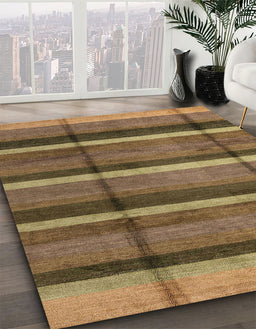 Abstract Bronze Brown Modern Rug in Family Room, abs4821