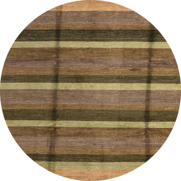 Round Machine Washable Abstract Bronze Brown Rug, wshabs4821