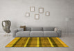 Machine Washable Abstract Yellow Modern Rug in a Living Room, wshabs4821yw