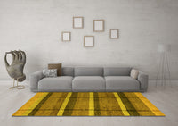 Machine Washable Abstract Yellow Modern Rug, wshabs4821yw