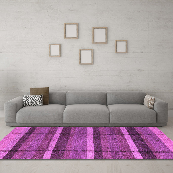 Machine Washable Abstract Purple Modern Area Rugs in a Living Room, wshabs4821pur