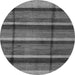 Round Machine Washable Abstract Gray Modern Rug, wshabs4821gry