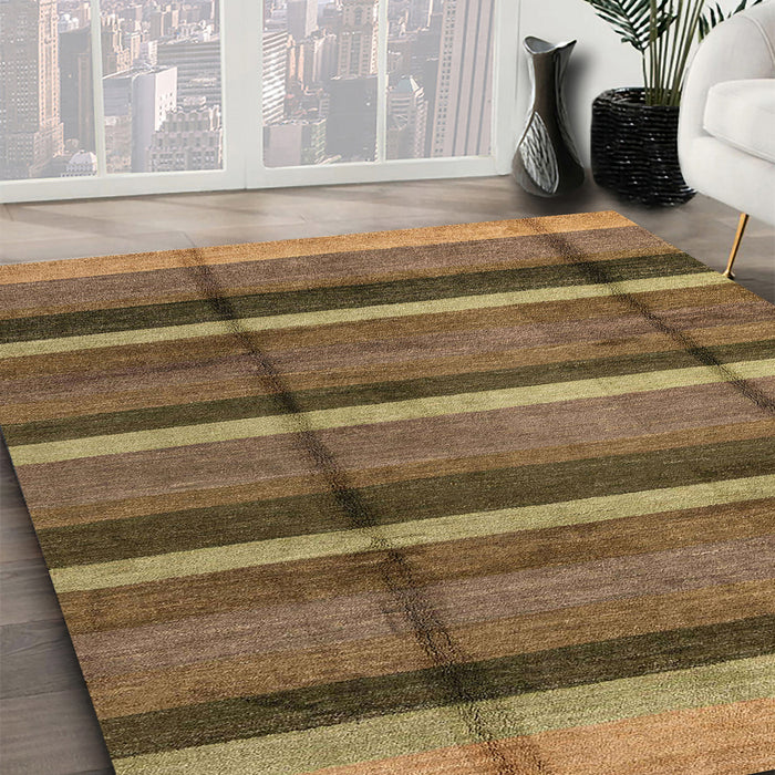 Abstract Bronze Brown Modern Rug in Family Room, abs4821
