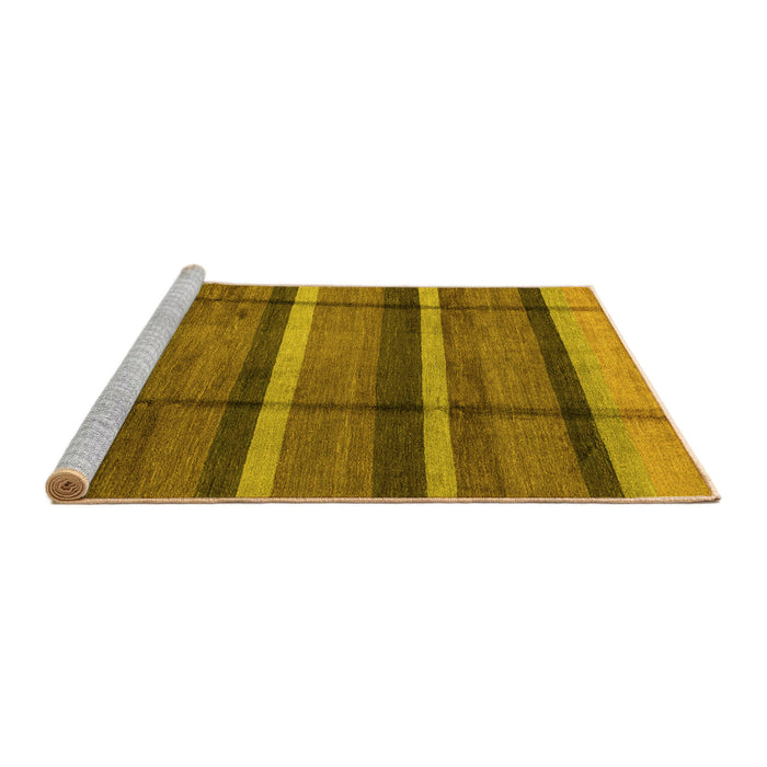Sideview of Machine Washable Abstract Yellow Modern Rug, wshabs4821yw