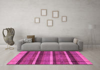 Machine Washable Abstract Pink Modern Rug, wshabs4821pnk