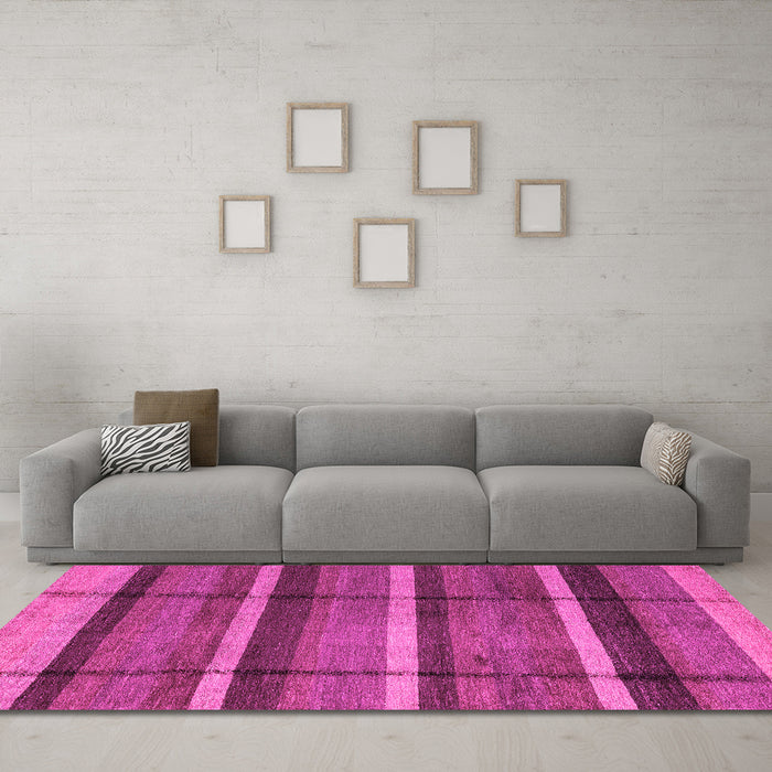 Machine Washable Abstract Pink Modern Rug in a Living Room, wshabs4821pnk