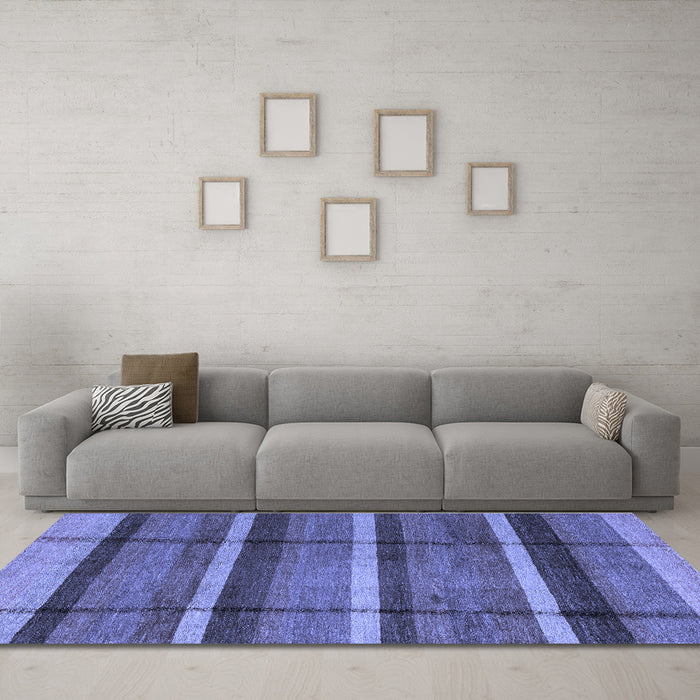 Machine Washable Abstract Blue Modern Rug in a Living Room, wshabs4821blu
