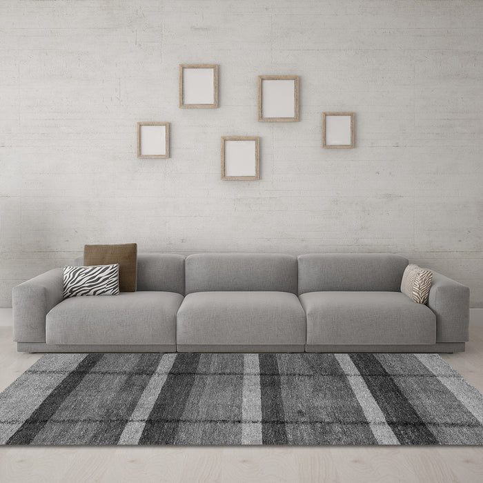 Machine Washable Abstract Gray Modern Rug in a Living Room,, wshabs4821gry