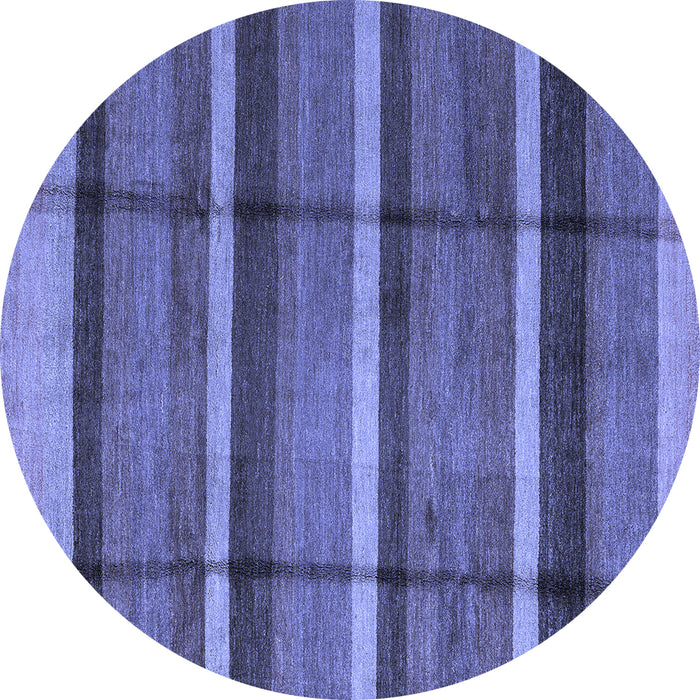 Round Abstract Blue Modern Rug, abs4821blu