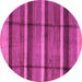 Round Abstract Pink Modern Rug, abs4821pnk