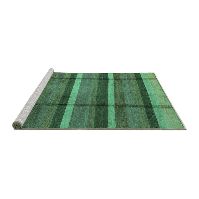 Sideview of Machine Washable Abstract Turquoise Modern Area Rugs, wshabs4821turq