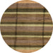 Round Abstract Bronze Brown Modern Rug, abs4821