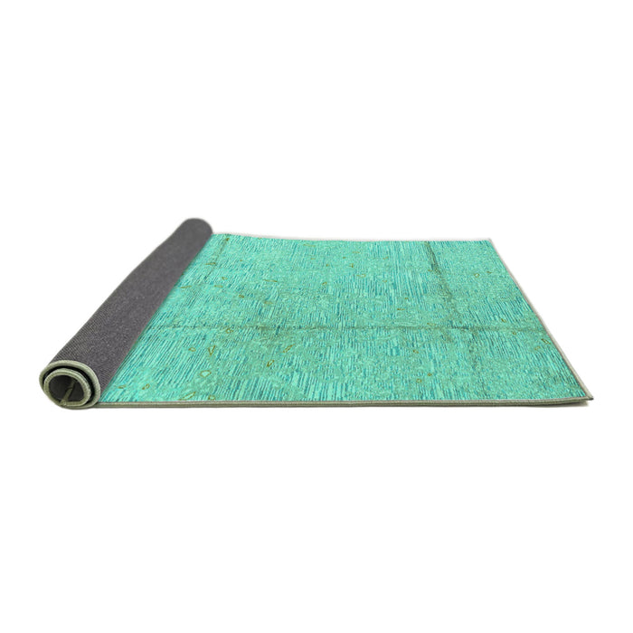Sideview of Abstract Turquoise Modern Rug, abs4822turq