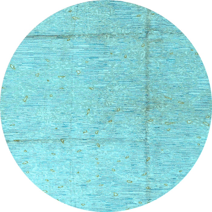 Round Machine Washable Abstract Light Blue Modern Rug, wshabs4822lblu
