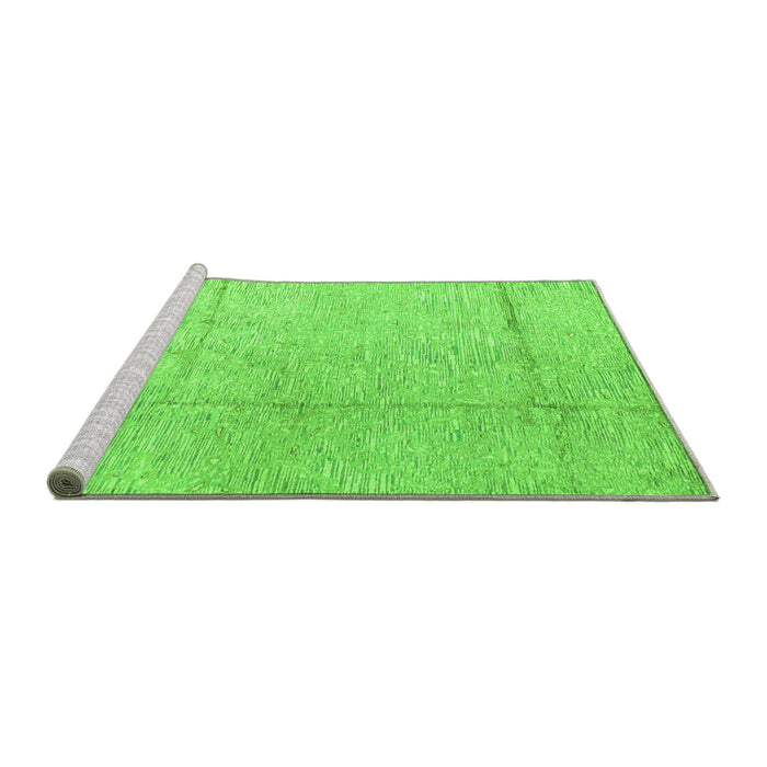 Sideview of Machine Washable Abstract Green Modern Area Rugs, wshabs4822grn