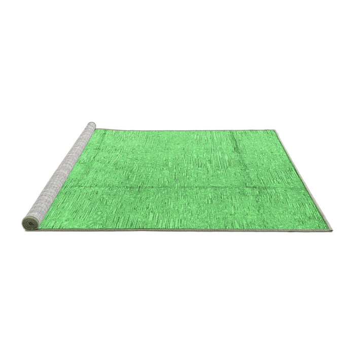 Sideview of Machine Washable Abstract Emerald Green Modern Area Rugs, wshabs4822emgrn