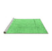 Sideview of Machine Washable Abstract Emerald Green Modern Area Rugs, wshabs4822emgrn