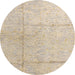 Round Abstract Camel Brown Modern Rug, abs4822