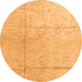 Round Abstract Orange Modern Rug, abs4822org