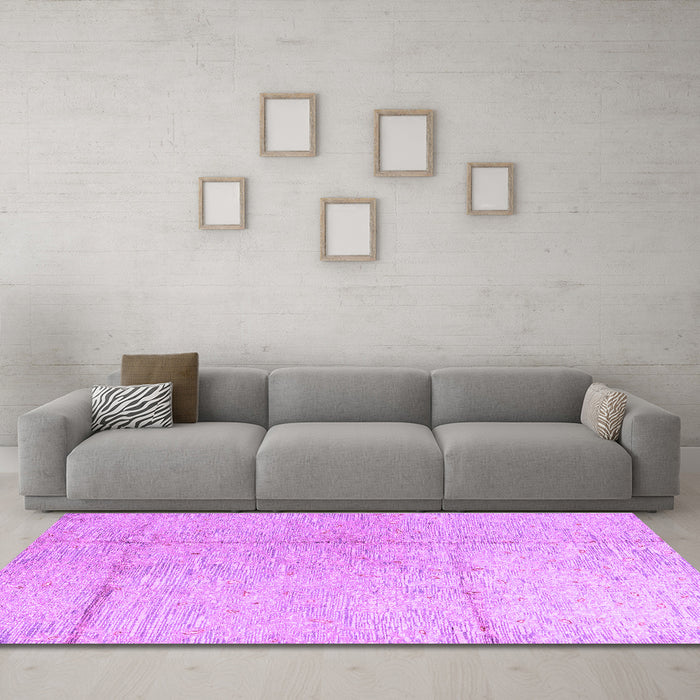 Machine Washable Abstract Purple Modern Area Rugs in a Living Room, wshabs4822pur