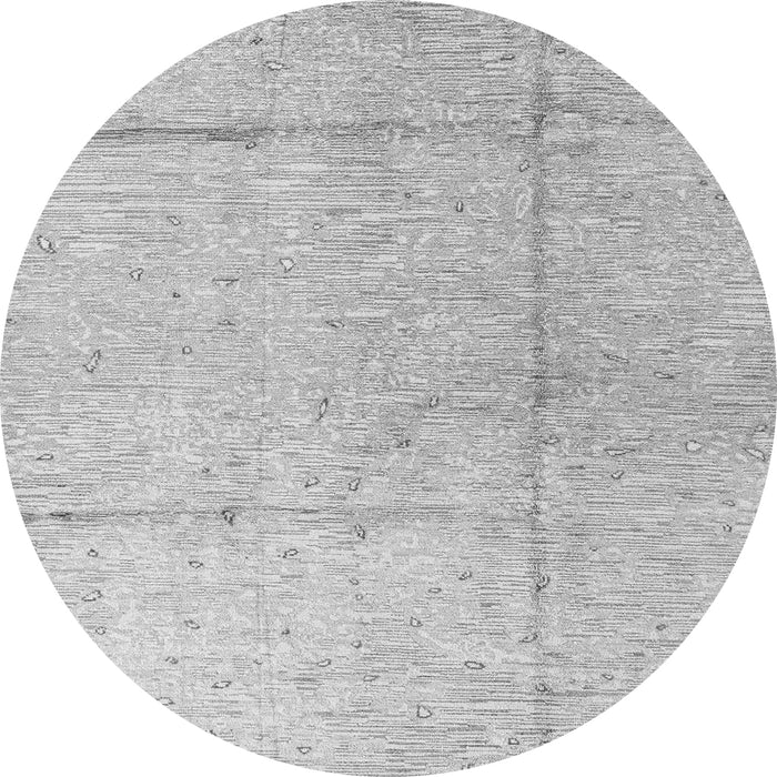 Round Machine Washable Abstract Gray Modern Rug, wshabs4822gry