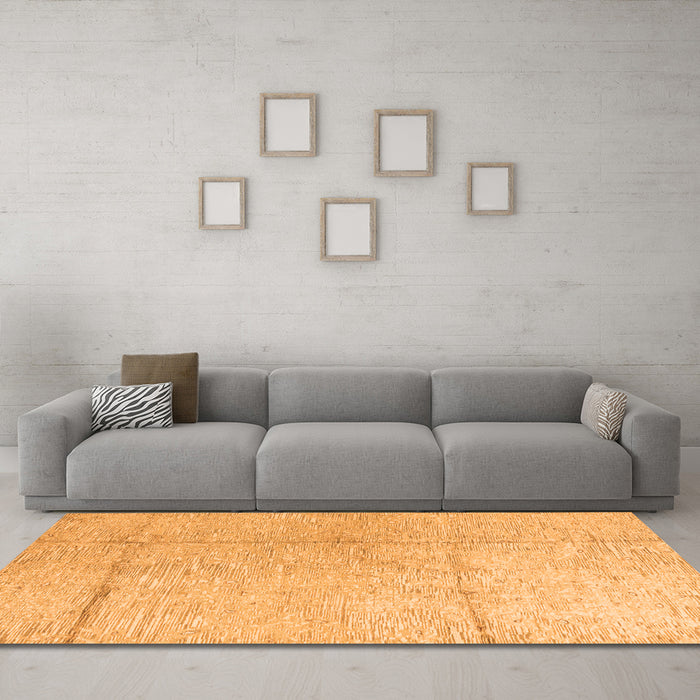 Machine Washable Abstract Orange Modern Area Rugs in a Living Room, wshabs4822org