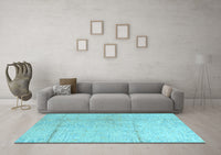 Machine Washable Abstract Light Blue Modern Rug, wshabs4822lblu