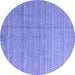 Round Abstract Blue Modern Rug, abs4823blu