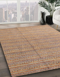 Abstract Brown Modern Rug in Family Room, abs4823