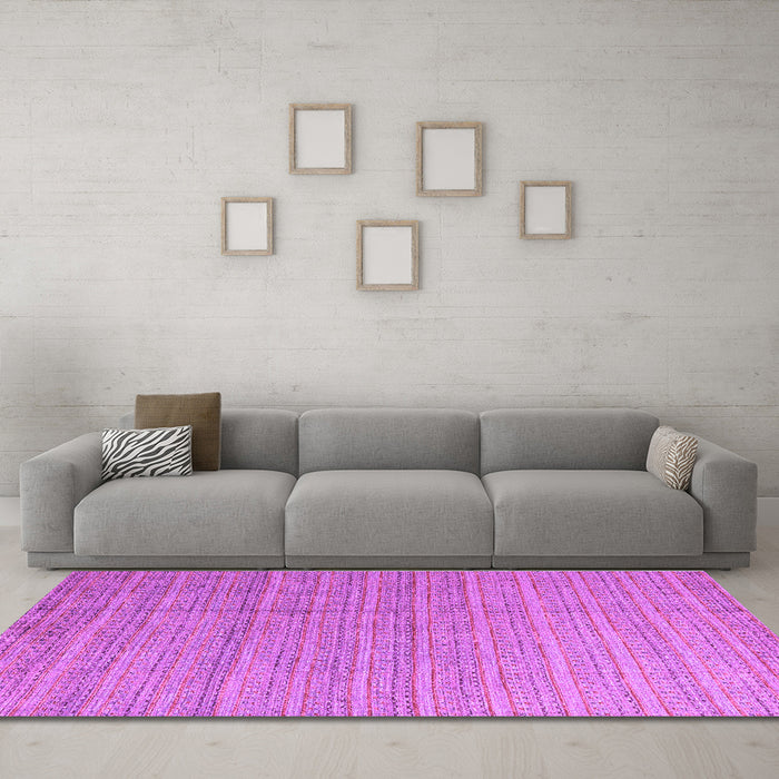 Machine Washable Abstract Purple Modern Area Rugs in a Living Room, wshabs4823pur