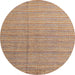 Round Machine Washable Abstract Brown Sugar Brown Rug, wshabs4823