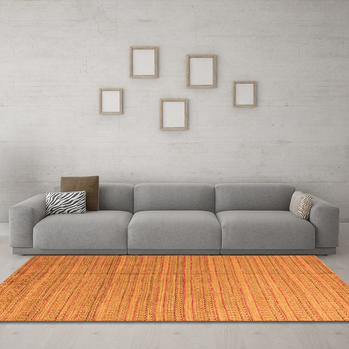 Machine Washable Abstract Orange Modern Area Rugs in a Living Room, wshabs4823org