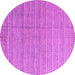 Round Machine Washable Abstract Purple Modern Area Rugs, wshabs4823pur