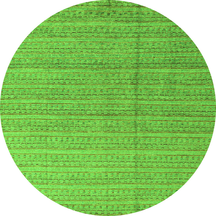 Round Machine Washable Abstract Green Modern Area Rugs, wshabs4823grn