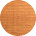 Round Abstract Orange Modern Rug, abs4823org