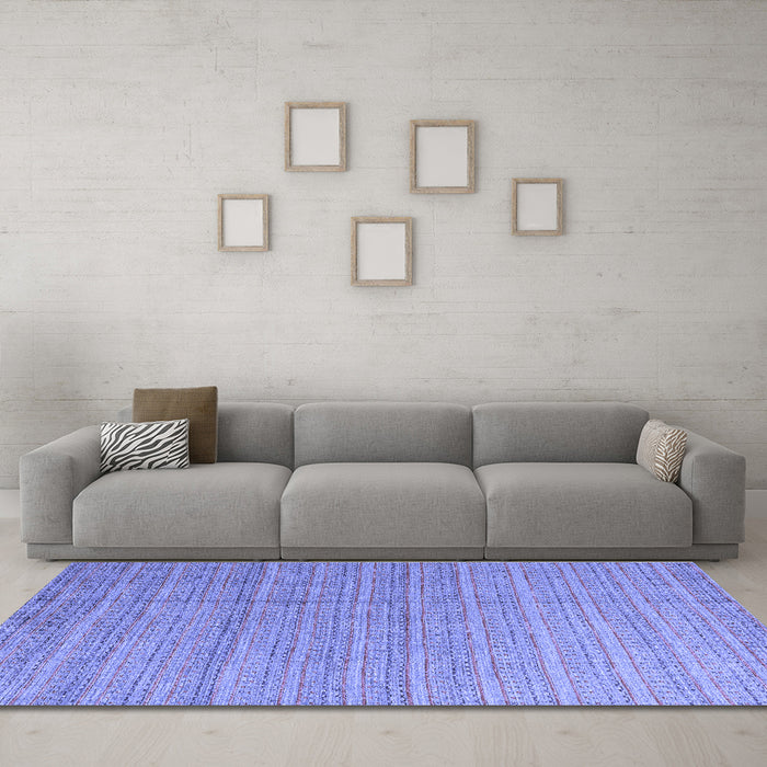 Machine Washable Abstract Blue Modern Rug in a Living Room, wshabs4823blu