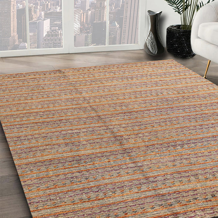 Machine Washable Abstract Brown Sugar Brown Rug in a Family Room, wshabs4823