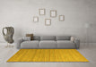 Machine Washable Abstract Yellow Modern Rug in a Living Room, wshabs4823yw