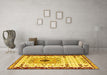 Machine Washable Abstract Yellow Modern Rug in a Living Room, wshabs4824yw