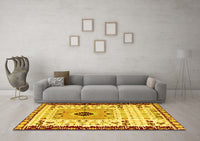 Machine Washable Abstract Yellow Modern Rug, wshabs4824yw